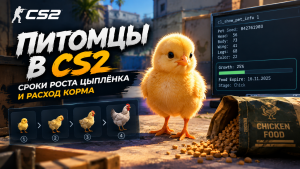 Питомцы в CS2 — рост цыплёнка и расход корма